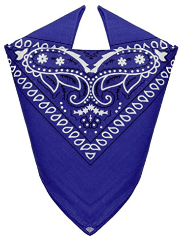 Van Der Rich ® – Bandanas av 100 % bomull huvudduk för män och kvinnor, Kungsblått, one size