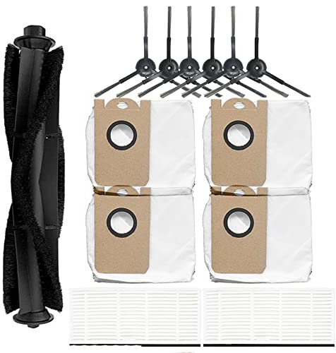 HUAYUWA Staubsauger Zubehör Set (1 Rollbürste + 6 Seitenbürsten + 2 Filter + 6 Staubbeutel) Kompatibel für VIOMI S9 Roboter Staubsauger Ersatzteile