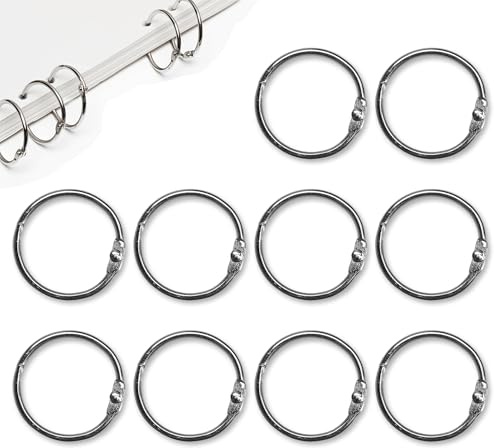 Card Rings, 10Pcs 30mm/1.2 inch Loose Leaf Binder Rings Small Ring Binder Card Rings Index Card Rings Small Book Rings Ring Binders Clips for Cards, Cue Cards, School, Office, Home