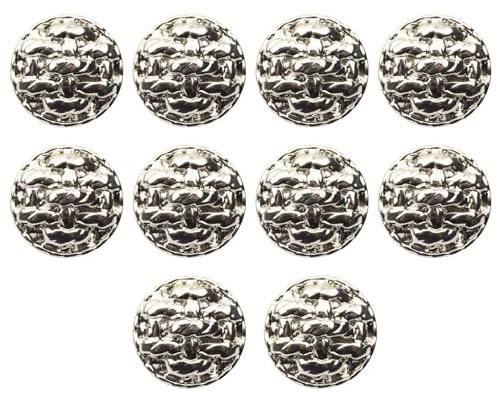 10 Stück Vintage Metall Nähen Knöpfe Jacken Knöpfen Groß Knöpfe Runde Silber Knöpfe Trachtenknöpfe Silber Ersatz Knöpfe Zum AnnäHen Kleider Reparatur Von Jacken,mäntel, Kleider-Silber-23mm