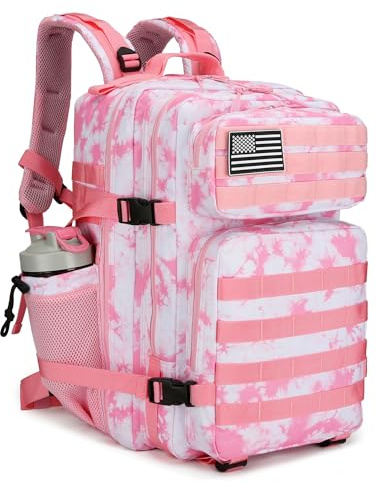 Lovelinks21 Taktischer Assault-Rucksack, 45 l, 3-Tages-Angriffspack mit Molle, wasserdichter Rucksack für taktische Rucksäcke, Pink Coral, Large, Rucksack