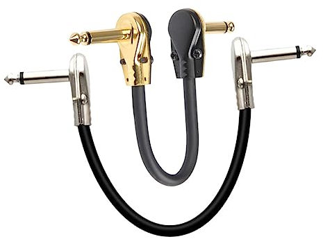 ibasenice 2 Stück Gitarren Patchkabel 30cm Silber Gold Professionelles Effektkabel Für Gitarrenpedale Leichtes Anschlusskabel Für Musikinstrumente