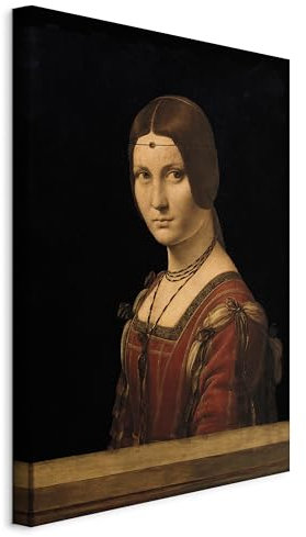 murando - Quadro Acustico Leonardo da Vinci 1 pezzo schiuma acustica Quadri Moderni Camera da Letto - Stampa su Tela - Protezione dai Rumori Fonoassorbente Acustiche La bella Ferronière