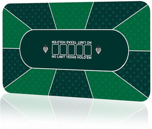 Amrocky Tapis de poker professionnel 120 x 60 cm pour 8 à 10 joueurs en caoutchouc Texas Hold'em avec sac de transport