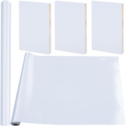 craspire 43.3 x 16.5 Nylon-Buchtuch Weiß Für A3-A8-Bücher Bindung Glatte Stoffoberfläche Vlies-Basisabdeckung Schutz Buchbinden Buchumschlag Album Scrapbooking DIY Buchtuch