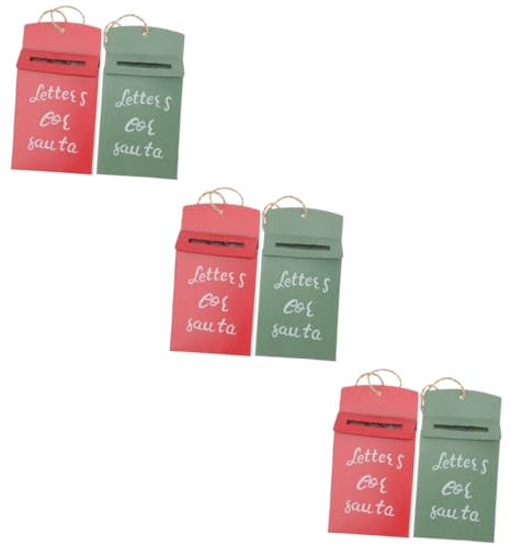 Ciieeo 6 STK Weihnachtsdekorationen Kleiner Weihnachtlicher Blechbriefkasten Weihnachtsparty Gefallen Weihnachtsschmuck Zum Aufhängen Mini-briefkasten- Weihnachtsbaum Metall