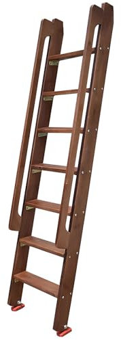 Wooden Bunk Bed Ladder for Dorms Bedrooms Apartments Hotels Interior Bunk Ladder for Small Spaces Brown