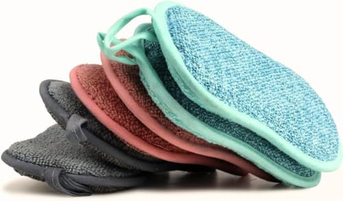 Prime Goods - 6 x Eponge Reutilisable Lavable - Eponge Vaisselle Anti-Rayures - Microfibre Premium Protection Surfaces Délicates - Séchage Rapide