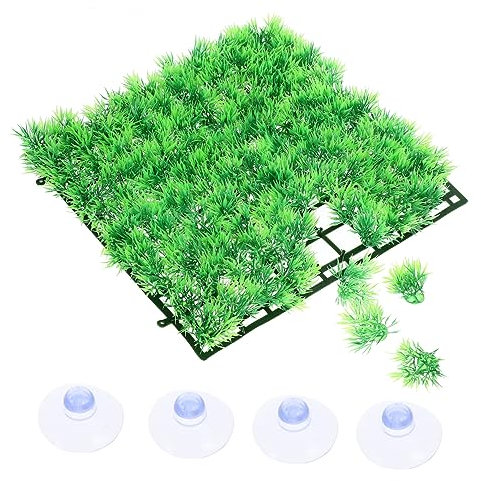 POPETPOP Aquarium Grass Mat for Fish Tank Terrarium Green Lifelike