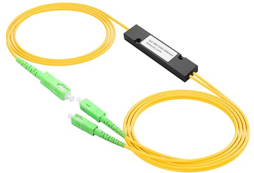 PNGKNYOCN Splitter à fibre optique SC APC,Splitter à fibre optique monomode SC/APC 1x2 FBT pour système de communication à fibre optique,LAN à fibre optique(Longueur totale: 2M)