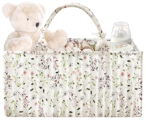 Lunriwis Wickeltisch Organizer,Baby Wickelkommode Organizer,Windeltasche mit Fächern und Griffen, Newborn Baby Essentials,Geschenkkorb für Wickelkinder Aufbewahrungskorb für den Wickeltisch