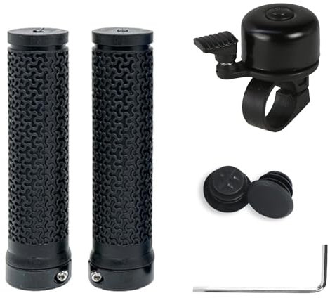 rutschfeste Fahrradgriffe mit 22mm Dämpfung - Ergonomische Design, Umweltfreundliches Gummi, Anti-Slip Textur - Passend für MTB, Mountainbike, BMX & Fahrräder - Schwarz, bequem für Langen Fahrten