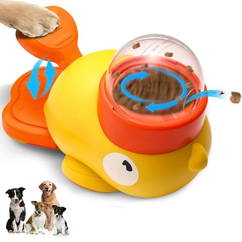 2 in 1 Hund Leckerli Spender Spielzeug, Interaktives Entenfutter Puzzle Spielzeug für Kleine Mittlere Große Hunde, Kaufest Slow Feeder für Langeweile Linderung Gehirn Stimulierendes Training Haustier