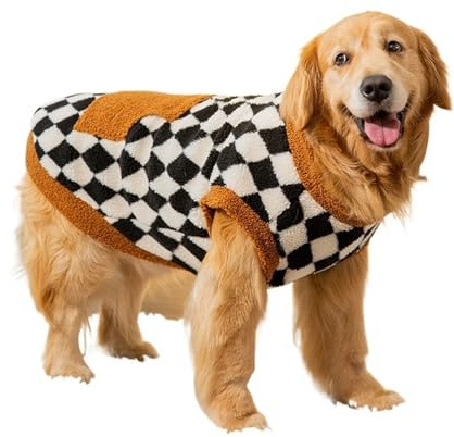 chengshao Hundebekleidung for große Hunde: Fleece-Hoodies, Herbst-Winter-Haustierpyjamas, Mäntel, Kostüme for Golden Retriever und Labrador(Brown,5XL)