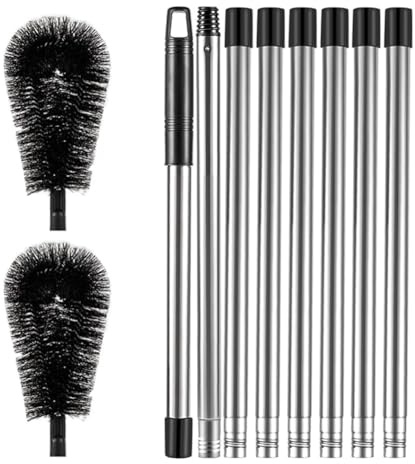 Ehwisbe Gutter Cleaning Tools-Long Adjustable Brush& Cleaner from Ground, Rain Gutter Cleaning Tool for Easy Maintenance