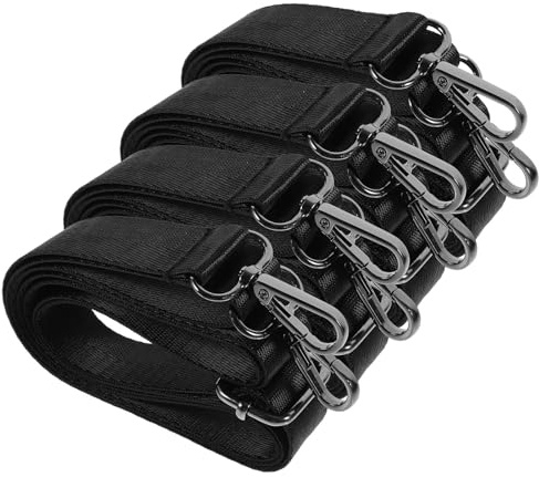 GOOHOCHY Elastische Beinschlaufen Verstellbar 4 Stück, für Pferdedecken | Schwarze Nylon Bänder mit Metall Schnallen, Sicherer im Alltag