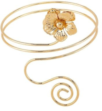 Pulsera Para La Parte Superior Brazalete de flores ajustable, cadena for el brazo, brazalete con apertura hoja mariposa, joyería for mujer, pulsera circular aleación for la parte superior del