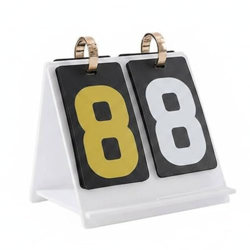 Aymzbd Compteur de Score Acrylique Tableau Comptage Points Reliure Renforcée Métal Pages Pivotantes Résistant aux Éclaboussures Construction Acrylique PP, Blanc, Blanc