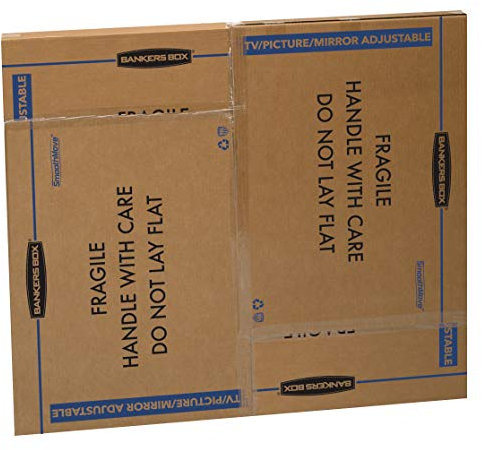 Bankers Box Adjustable - up to 65 TV/Picture/Mirror - Moving Box 3-Pack, Adjustable up to 40-in x 60-in x 4-in, (7711401)