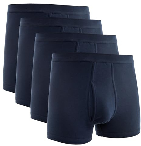 HERMKO 3940 4-pack herrsidor med gylf trosor och påsydda ben hög linning/kropp av 100% ekologisk bomull