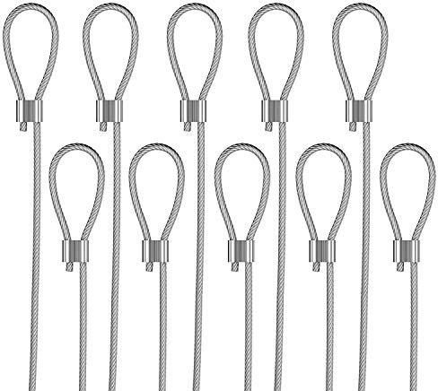 hang-it 10 Stahlseile mit Schlaufe Länge 1,50m für Galerieschienen - Bilderschienen