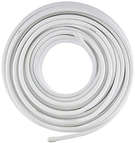 G-Tec - Cavo di discesa RG6 aereo per satellite,TV digitale,Sky, lunghezza 50 m, colore: bianco