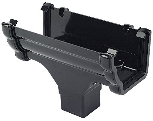 FLOPLAST Running Outlet RON1 110mm Niagara OGEE fits 68mm round and 65mm square downpipes (BLACK)