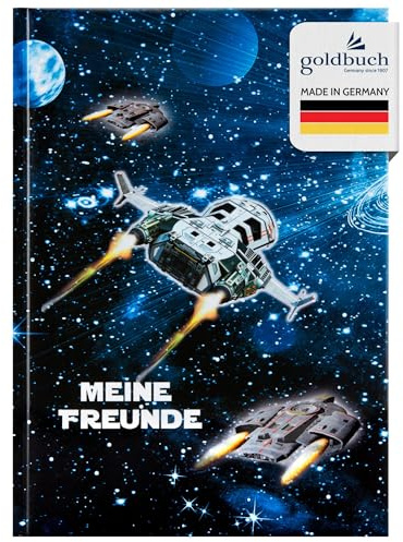 goldbuch 43570 - Libro de amistad (DIN A5, 72 páginas ilustradas, para Kita, Horteo y primaria, laminado), color azul oscuro