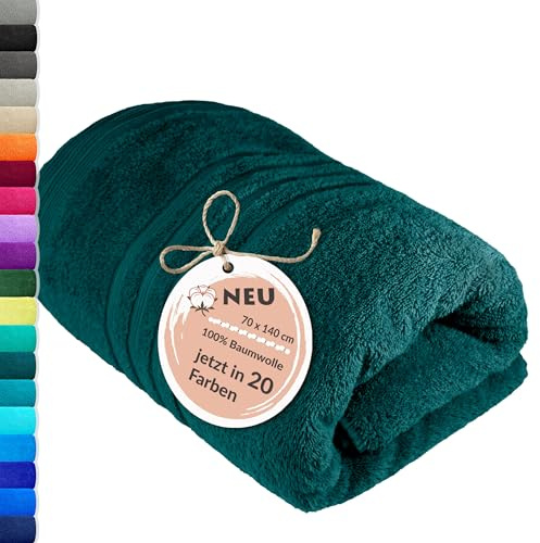 Lashuma Duschhandtuch 70x140 cm Baumwolle, London Frottee Handtücher für Bad - Dusche Grün - Opal