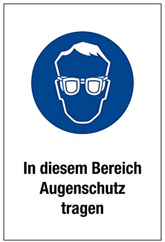 Gebotsschild - Augenschutz tragen - Aluminium selbstklebend - 20 x 30 cm