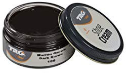 TRG The One - Crema Protectora para Calzado de Cuero a base de ceras | Betún para Zapatos de Piel y Piel Sintética | Nutre, da brillo y mantiene el color | Shoe Cream #106 Marrón Oscuro, 50ml