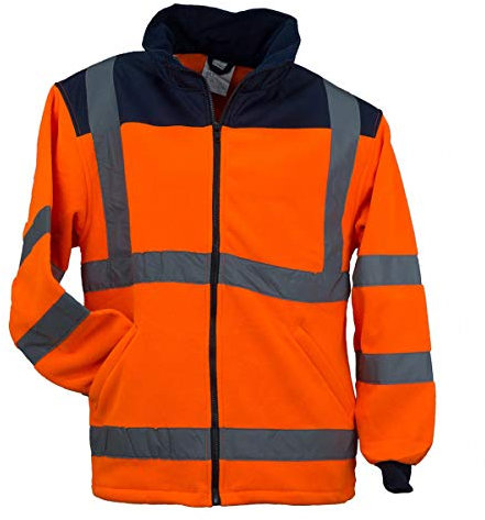 URG Fleece Warnjacke Winterjacke Warnschutzjacke Arbeitsjacke Orange (POL-HSV-OR) (2XL)
