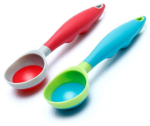 Ice Cream Scoop, 2PCS Nonstick Anti-Freeze Food grade PPR + rubber Ice Cream Scooper with the Hung Hole Design, Comfortable Handle, Dishwasher Safe,Ice Cream Scoops,