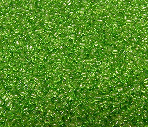 Perlin Rocailles Glasperlen Indianerperlen Saatperlen Pony Perlen 3mm Transparent 8/0 Klar Mini Rund Seed Beads 3300 Stk (Grün)