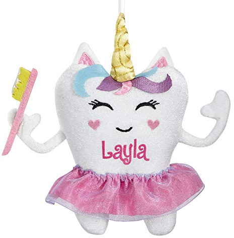 Let's Make Memories Personalized Tooth Fairy Pillow - Unicorn Design - Tooth Fairy Pillow - Customize with Any Name - 5 W x 6 H