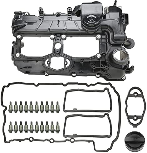 MITZONE N20 Engine Valve Cover with Gasket Bolts Kit, Oil Cap for BMW 2012-2018 528i 528i xDrive 328i 328i GT xDrive 320i x5 x3 X1 428i z4 2.0L Replace 11127588412