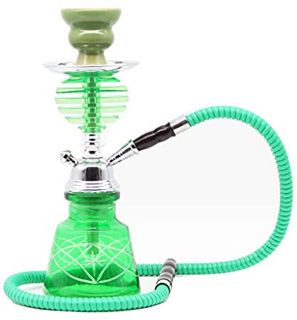 chicha Narguilé et Vase a Eau Tuyaux pour Fumer La Chicha Mini 1 Tuyau Narguilé Ensemble de Kit Combiné, Arabe Premium Ensemble de Narguilé, Ensemble de Fête de Fumer (Color : Green)