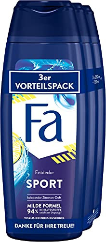 Fa Vitalisierendes Duschgel Sport mit dem vitalisierend-frischen Duft von grünem Zitrus 3er, 750 ml