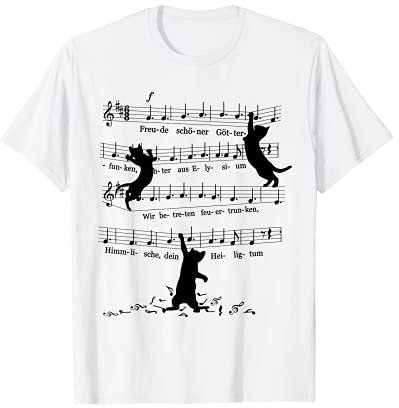 Cat Kitten Beethoven Partitur der 9. Sinfonie Klassische Noten T-Shirt
