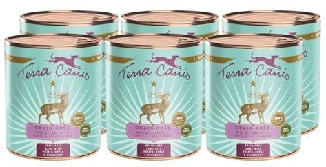 Terra Canis Wild mit Kartoffel, Getreidefrei Nassfutter für Hunde, 6x800g | 100% Lebensmittelqualität aller Rohstoffe, mit frischem Fleisch, reich an Nährstoffen, getreide- und glutenfrei