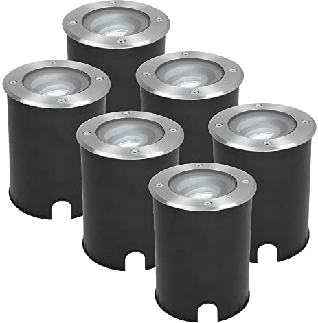 HOFTRONIC 6er Set LED Bodeneinbaustrahler Außen befahrbar und IP67 wasserdicht - 30° kippbar und 360° schwenkbar - Bodenlampen für Einfahrt Tageslichtweiß 6500K