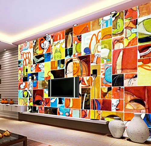 Papel pintado personalizado infantil, murales de pintura de dibujos animados para habitación de niños, dormitorio, pared, papel tapiz de tela textil * 430cmx300cm(169.3x118.1inch)