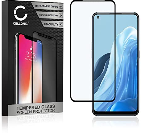 CELLONIC Screen Protector Compatible for Oppo Find X5 Lite Phone Screen Cover - 3D Case-friendly 0,33mm Full Glue 9H Tempered Glass Smartphone Display Screen Guard Black