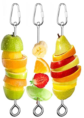 Bird Cage Food Holder Parrot Fruit Vegetable Skewer Bird Cage Feeder Foraging Toy for Parakeet Budgie Macaw