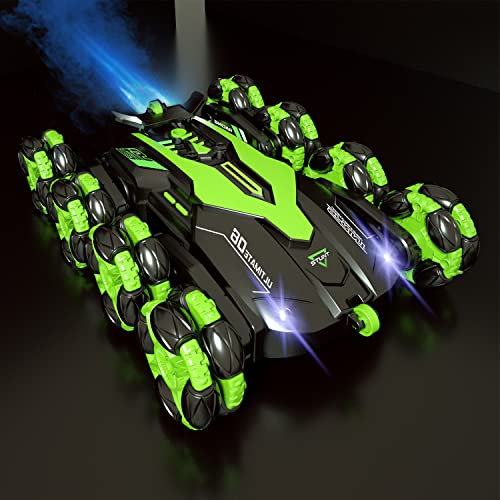 Ferngesteuertes Auto ab 6 8 10 Jahre, RC Auto mit Fernbedienung mit LED Lights und Sprühnebel, 2,4GHz 1/16 RC Drift Car mit 360° Drehbares, Spielzeug ab 4 5 6 8 10 Jahre Jungen