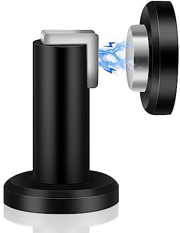 Magnetische Türstopper, Schwarz - Wand-Bodenmontage, Strapazierfähig, Weicher Magnet, Türhalter, Ölgeriebene Türschnapper für Sockelleisten