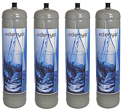 4 Bombole CO2 600 gr monouso Edenya Bubbles con attacco M11x1 per acqua frizzante e290