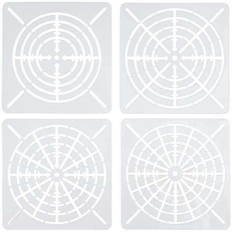 Patikil 4-In-1 Mandala Stencil, 4 Pack 3.5 Reusable Mandala Templates for Glass, Wood, Fabric, Wall - White