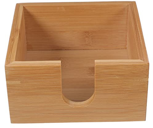 Baluue Porte-Serviettes De Table en Bambou 5.5 Pouces Carré Distributeur De Serviettes en Papier pour Cuisine Salle À Manger Bureau avec Accès Facile Design Ouvert