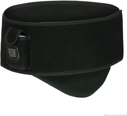 G-Heat - Cinturón lumbar con calefacción para masajear, relax, alivia el dolor y la tensión. Incluye batería y cable de carga, Negro
